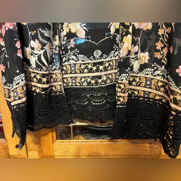 Mason & Belle Floral Black Kimono + Torrid Cami Lot - 1X 🖤 - Picture 11 of 16